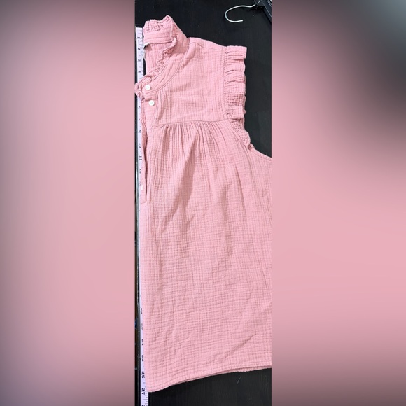 J Crew Factory Gauze Smocked Ruffleneck Top Size L - Picture 8 of 8